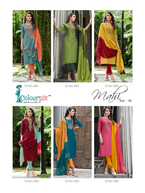 Colourpix Mahi Vol 1 Fancy Viscose Kurti With Bottom Dupatta Collection