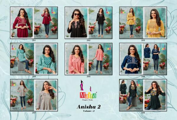 Maira Anisha Vol 2 Rayon Designer Short Kurti Collection