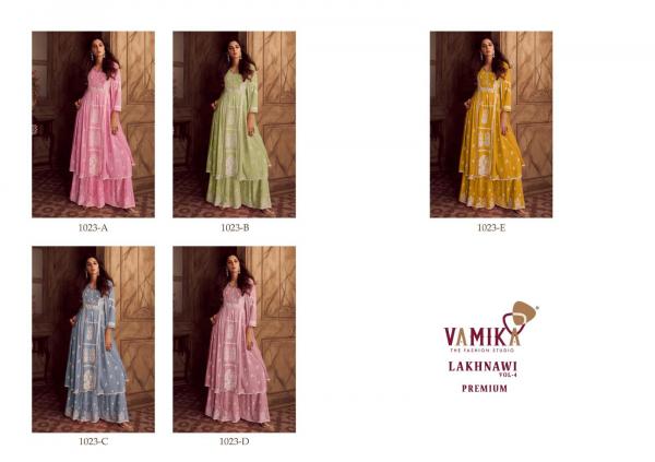 Vamika Lakhnawi Vol 4 Premium Kurti Plazzo With Dupatta Collection