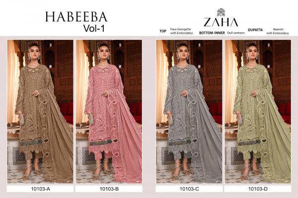 Zaha Habeeba Vol 1 Georgette Embroidery Pakistani Salwar Kameez