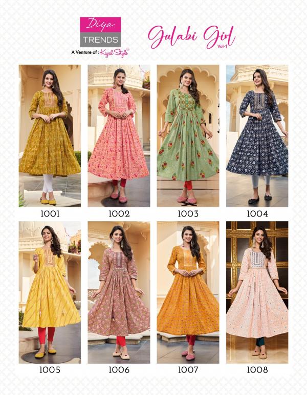 Gulabi Girl Vol 1 By Diya Trends Designer Kurti Collection