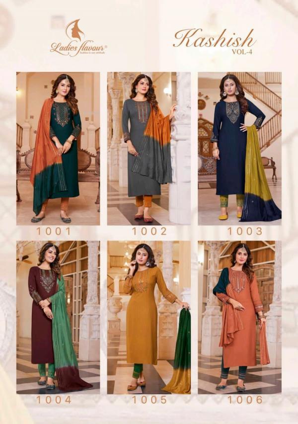 Ladies Flavour Kashish Vol 4 Fancy Kurti With Bottom Dupatta Collection