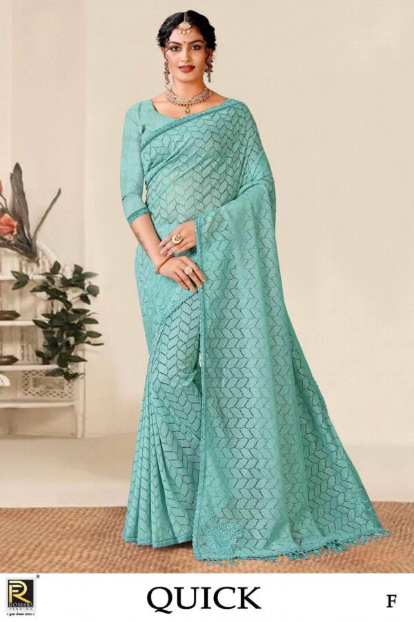 Ronisha Quick Russell Designer Fancy Saree Collection 