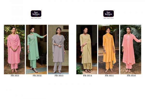 Four Buttons Muraad Fancy Kurti With Bottom Dupatta Collection