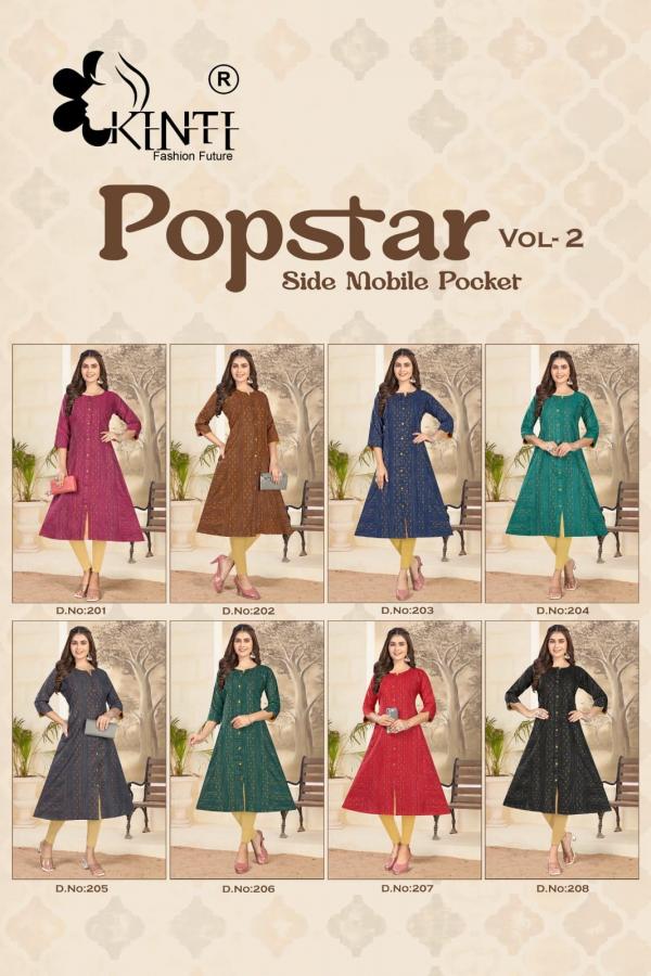 Kinti Popstar Vol 2 Designer Long Kurti Collection