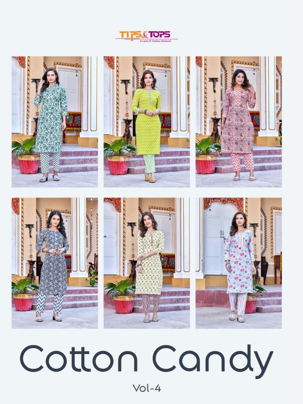 Tips And Tops Cotton Candy Vol 4 Fancy Kurti With Bottom Collection