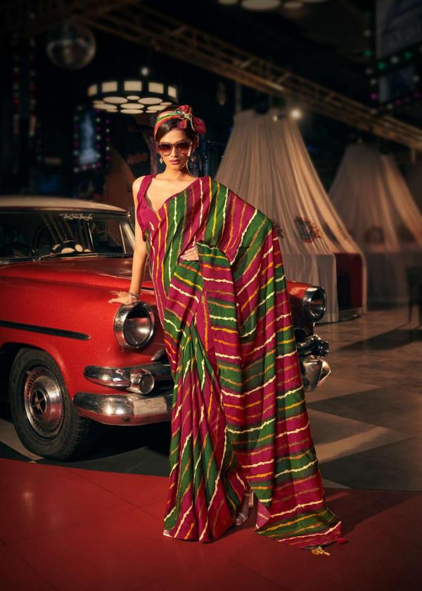 The Fabrica Saanvi Designer Silk Leheriya Saree Collection