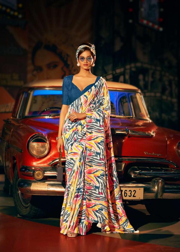 The Fabrica Saanvi Designer Silk Leheriya Saree Collection