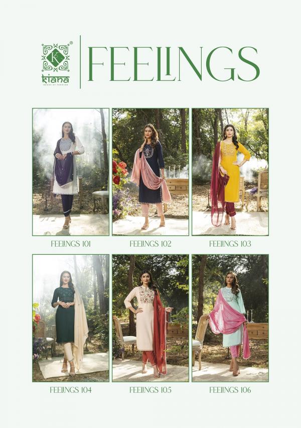 Kiana Feelings Fancy Kurti With Bottom Dupatta Collection