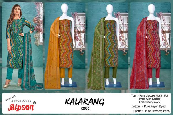 Bipson Kalarang 2036 Viscose Designer Dress Material Collection