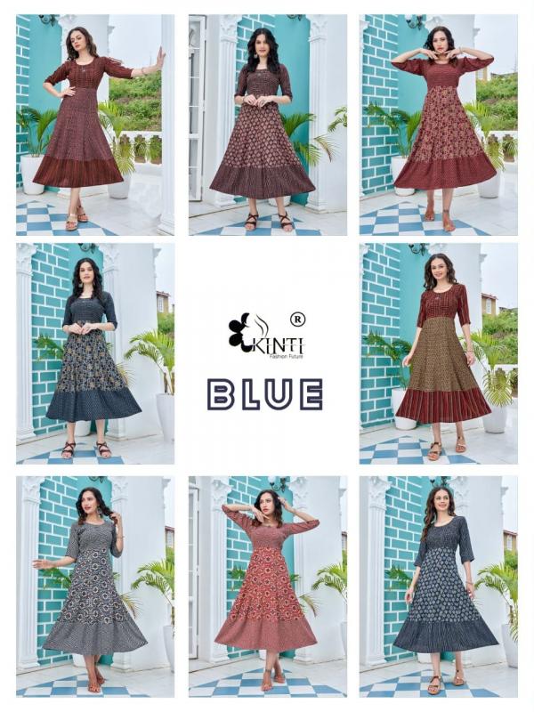 Kinti Blue Designer Fancy Anarkali Kurti Collection