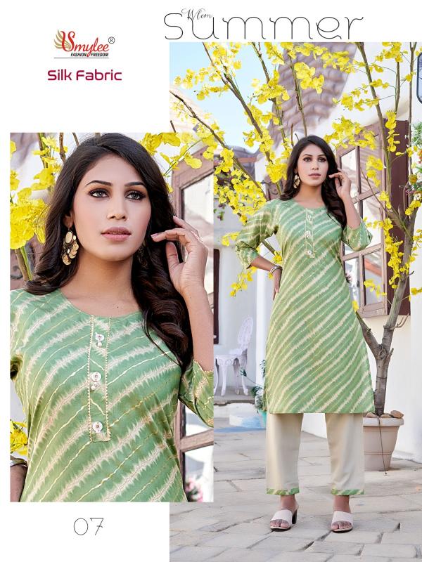 Smylee Silk Fabric New Kurti With Bottom Collection