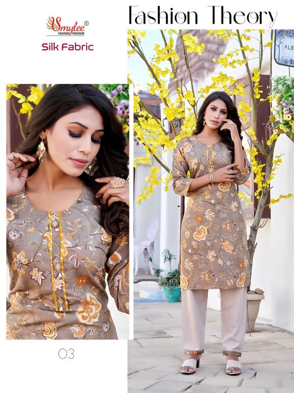 Smylee Silk Fabric New Kurti With Bottom Collection