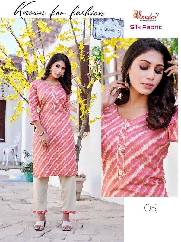 Smylee Silk Fabric New Kurti With Bottom Collection