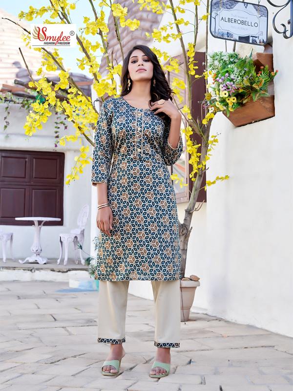 Smylee Silk Fabric New Kurti With Bottom Collection