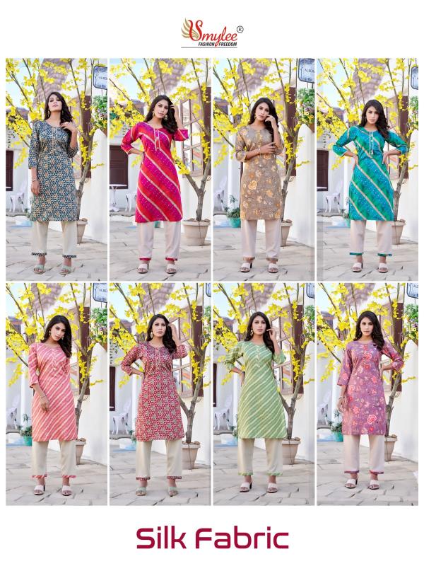 Smylee Silk Fabric New Kurti With Bottom Collection