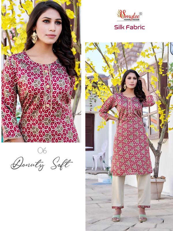 Smylee Silk Fabric New Kurti With Bottom Collection