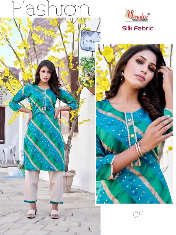 Smylee Silk Fabric New Kurti With Bottom Collection