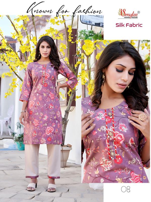 Smylee Silk Fabric New Kurti With Bottom Collection