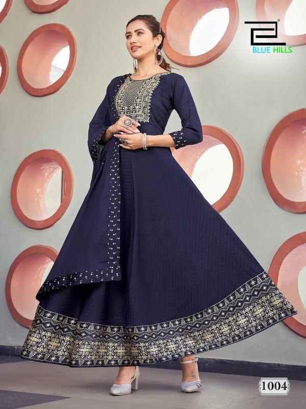 Blue Hills Dupatta City Fancy Anarkali Kurti With Dupatta Collection