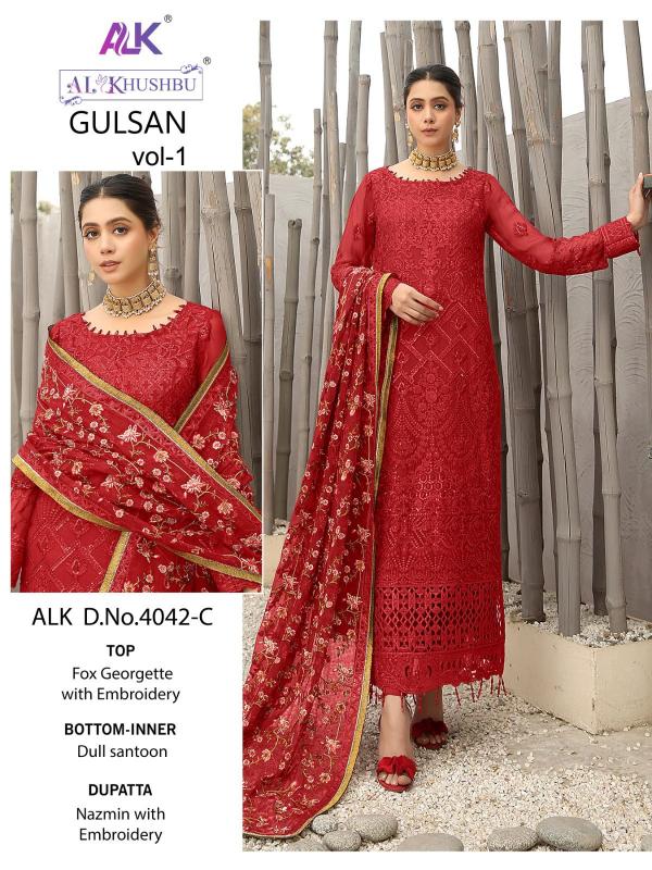 Alk Khushbu Gulsan Vol 1 Georgette Ocassional Pakistani Suit Collection