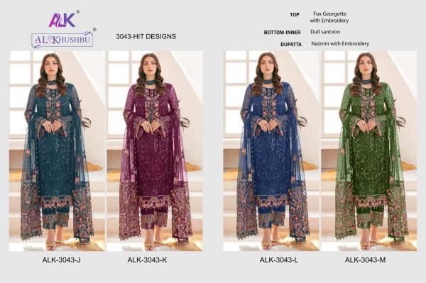 Alk Khushbu 3043 J To M Heavy Designer Pakistani Suit Collection