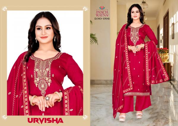 panch ratna urvisha vichitra silk gorgeous look salwar suit catalog