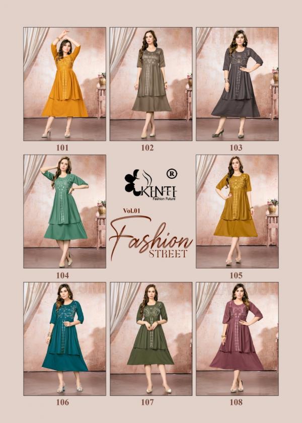 Kinti Fashion Street Vol 1 New Fancy Look Designer Kurti Collection