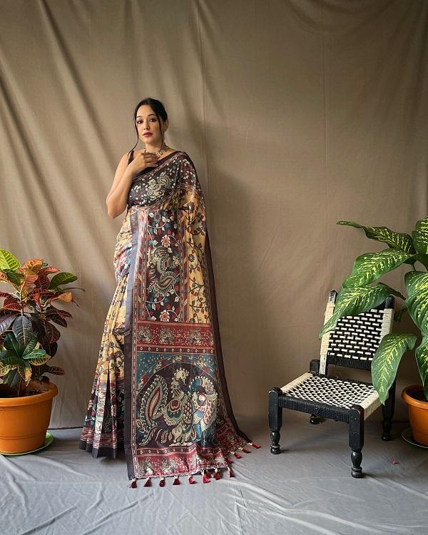 Cotton Kalamkari 2 New Traditional Designer Cotton Saree Collection