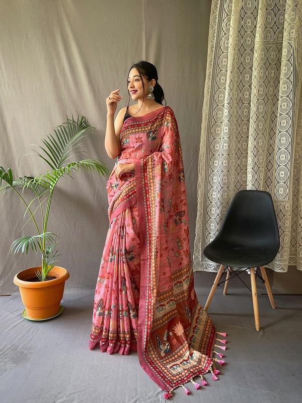 Kadambari Occasional Fancy Malai Cotton Saree Colletion