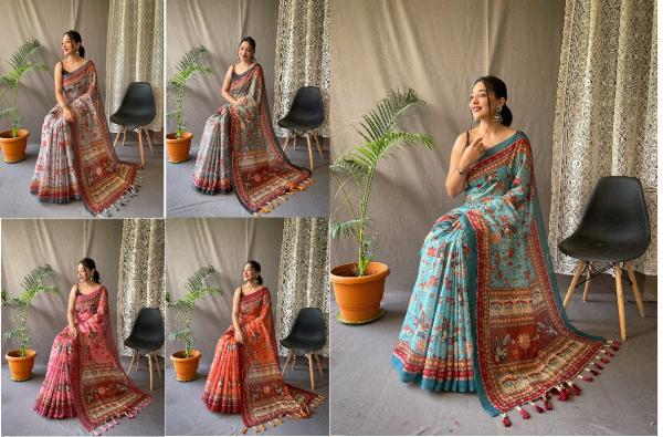 Kadambari Occasional Fancy Malai Cotton Saree Colletion