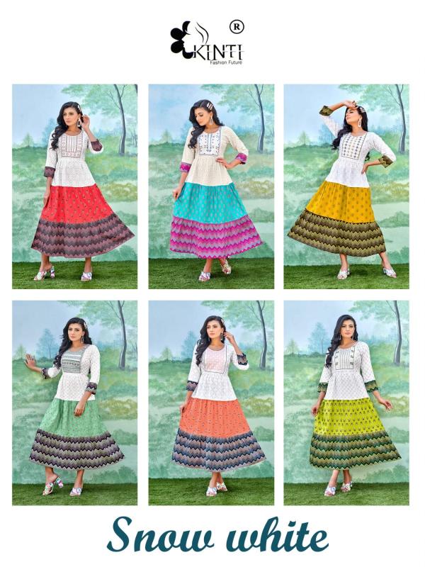 Kinti Snow White New Fancy Designer Anarkali Kurti Collection