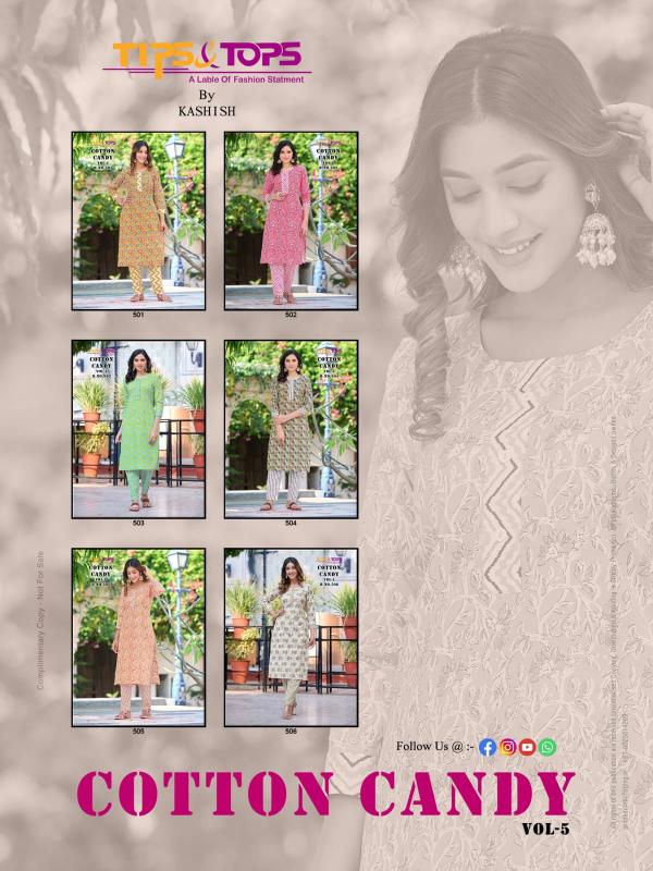 Tips And Tops Cotton Candy Vol 5 Summer Kurti With Bottom Collection