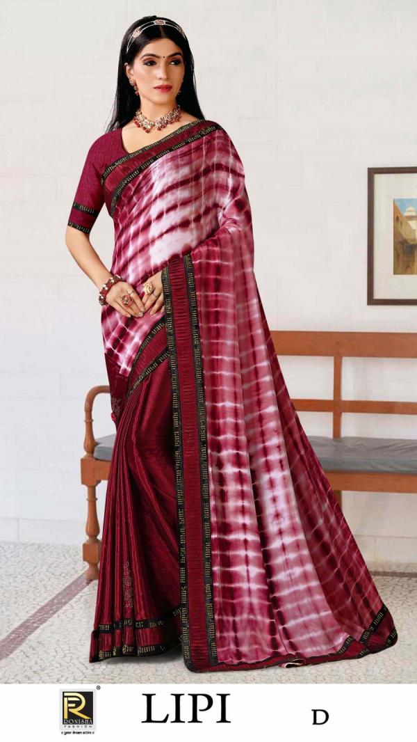 Ronisha Lipi Styles Chinon Bollywood Fancy Saree Collection 