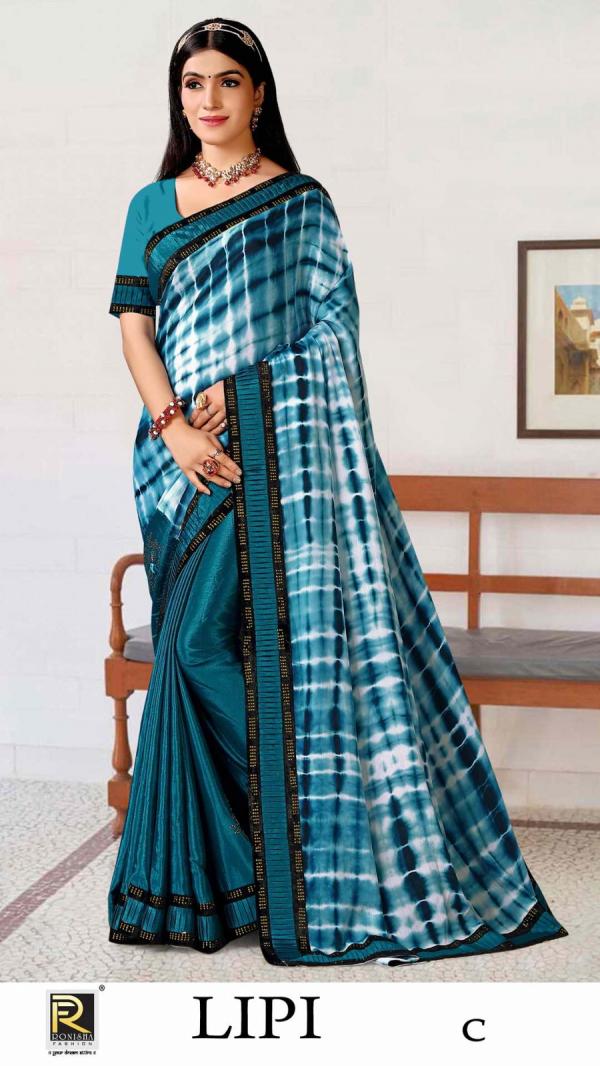 Ronisha Lipi Styles Chinon Bollywood Fancy Saree Collection 