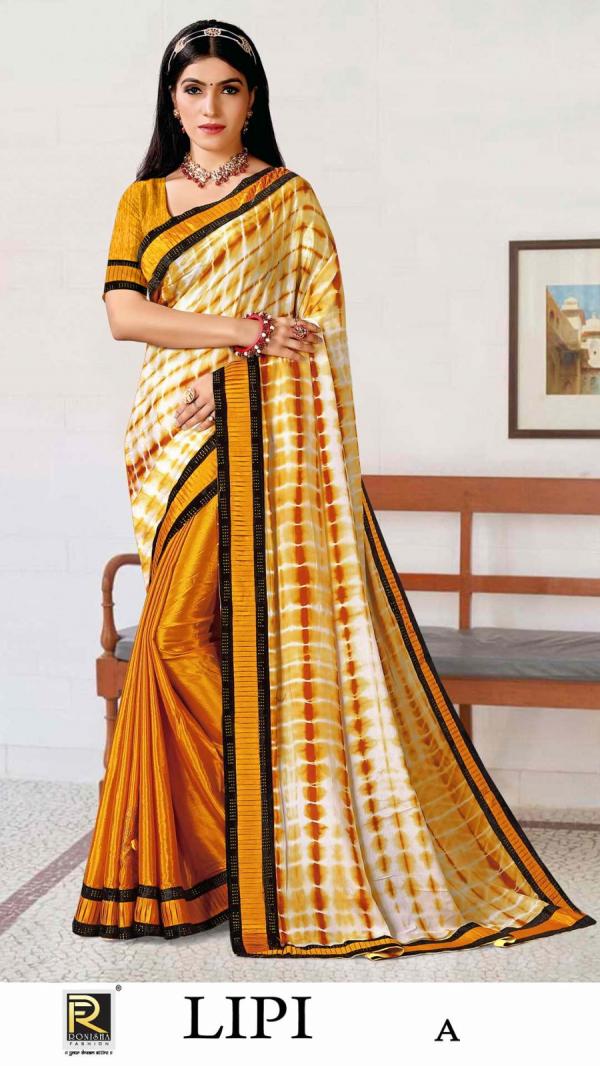 Ronisha Lipi Styles Chinon Bollywood Fancy Saree Collection 