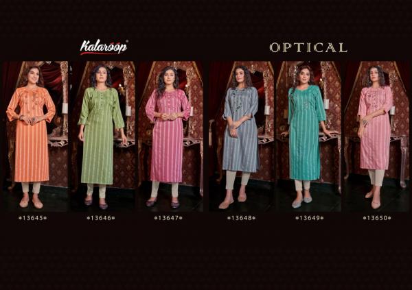 Kalaroop Optical New Embroidery Designer Kurti Collection