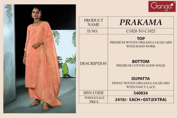 Ganga Prakama Organza New Designer Salwar Suit Collection