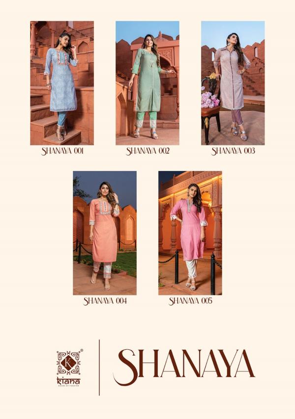 Kiana Shanaya Fancy Casual Kurti With Bottom Collection
