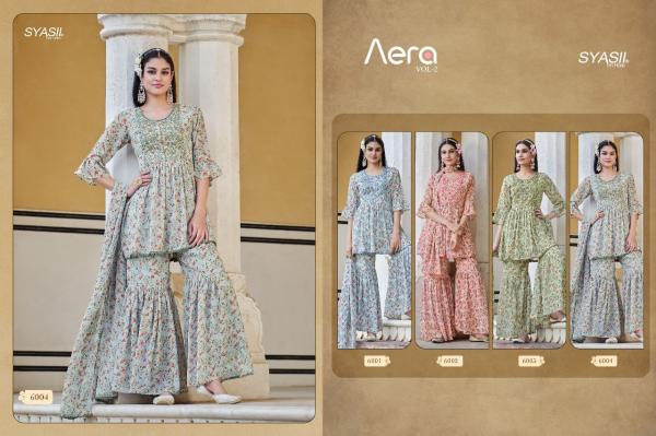 Syasii Aera Vol 2 Fancy Georgette Designer  Kurti With Bottom Dupatta Collection