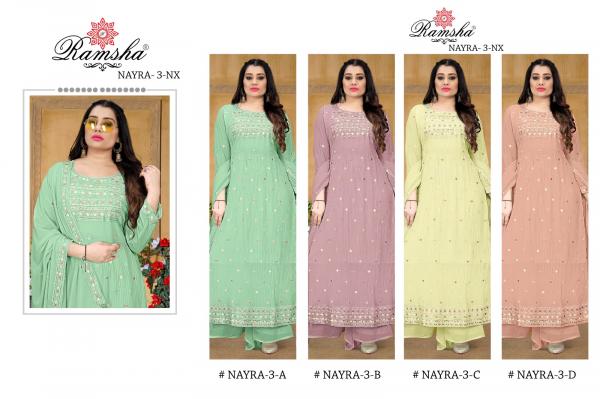 Ramsha Nayra 3 New Occasional Georgette Pakistani Suit Collection