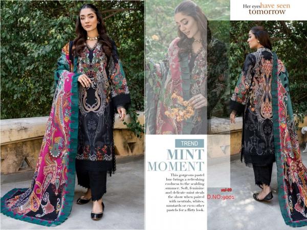 Agha Noor Vol 9 Karachi LAwn Cotton Dress Materal Collection