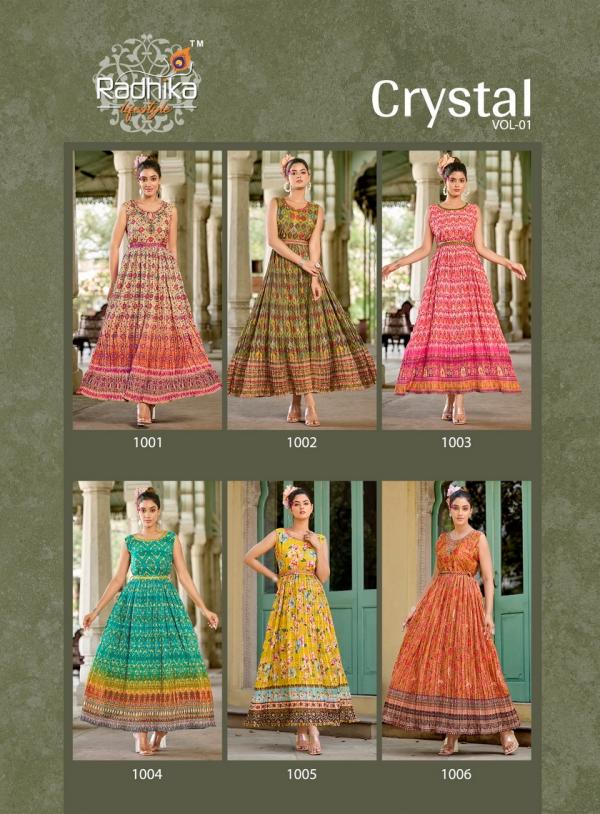 Radhika Crystal Vol 1 Georgette Designer Long Anarkali Kurti Collection