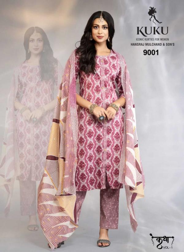 Kuku Katha Vol 1 Cotton Kurti With Bottom Dupatta Collection