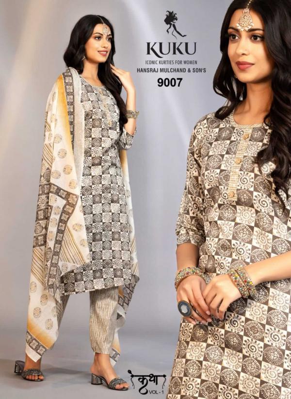 Kuku Katha Vol 1 Cotton Kurti With Bottom Dupatta Collection