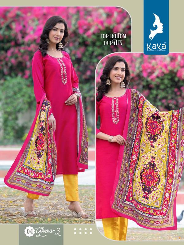 Kaya Ghena 3 New Silk Exclusive Designer Readymade Collection