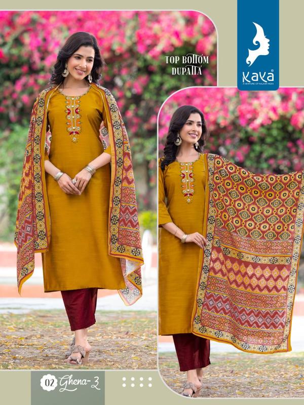 Kaya Ghena 3 New Silk Exclusive Designer Readymade Collection