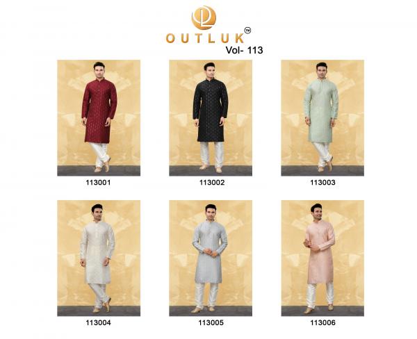 Outluk Vol 113 Traditional Silk Mens Kurta With Pajama Collection