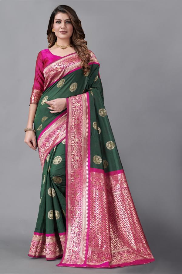 Raaghvi Silk Designer Fancy Lichi Silk Saree Collection