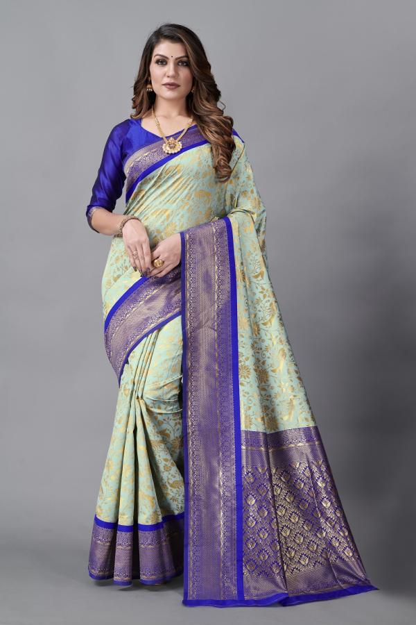 Raaghvi Silk Designer Fancy Lichi Silk Saree Collection